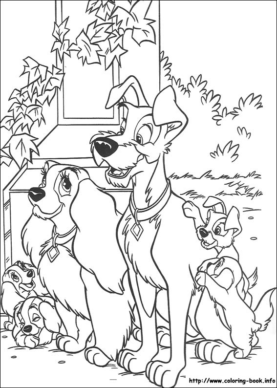 Lady and the Tramp coloring picture